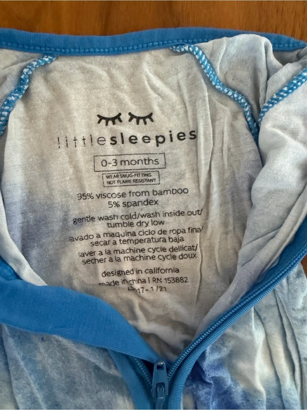 Little Sleepies blue tie